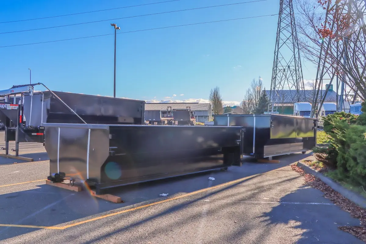 Roll-off dumpster ready for waste disposal at job site for Construction Dumpster Rental in El Granada